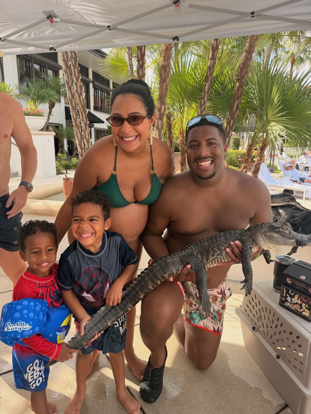 Logan with his wife and two sons